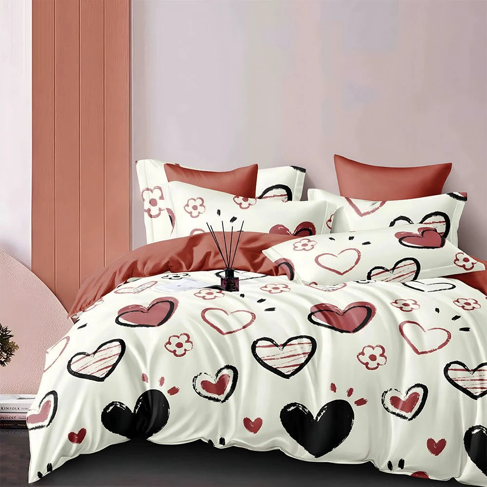 Арт сърца - 6 части с ластик от фин памук