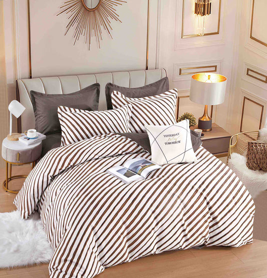 Бежово райе - 6 части с ластик Лукс