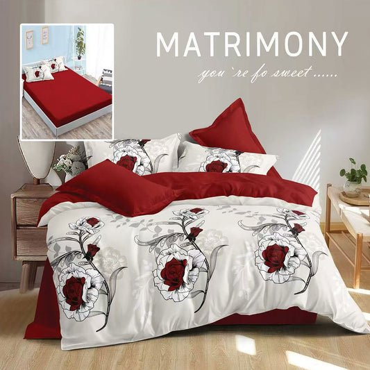 Червени рози лукс - 6 части с ластик ПАМУК